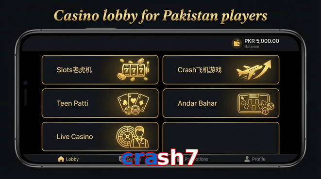 Lobby view of Crash7 for Pakistan users